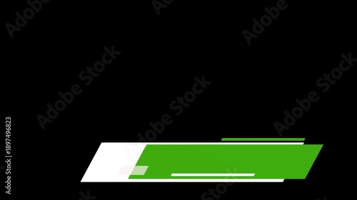 Green parallalogram shape beautiful animated lower third with transparent background, 