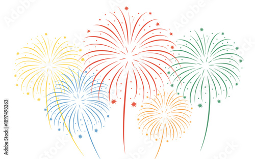 Vibrant Explosions, of Celebration A Dynamic Display of Colorful Fireworks for Festive Occasions