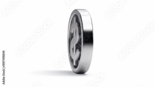 Shiny Dollar Coin - A Symbol of Wealth and Finance.