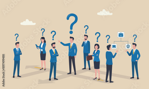 Choose career , the right or wrong direction, opportunity challenge, confusion or thinking to find the way concept, confused businessman choosing direction