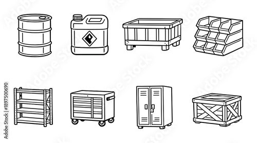 Industrial storage solutions: barrels, containers, racks, and crates essentials