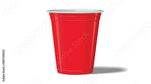 Vibrant Red Party Cup on Isolated Background - Events Celebration Theme
