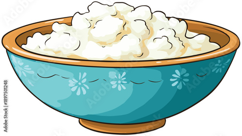 Whimsical Curd Bowl Cartoon Vector Illustration for Creative Designs