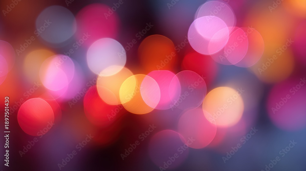 Obraz premium Colorful christmas lights abstract background, vibrant festive bokeh