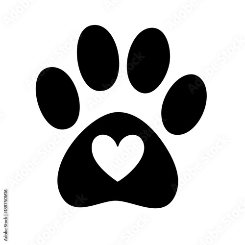 Animal paw print isolated