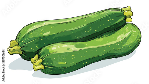 Whimsical Zucchini Cartoon Clipart Vector Illustration for Creative Designs