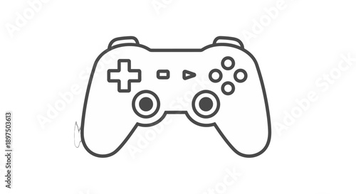 Simple line drawing of a video game controller.
