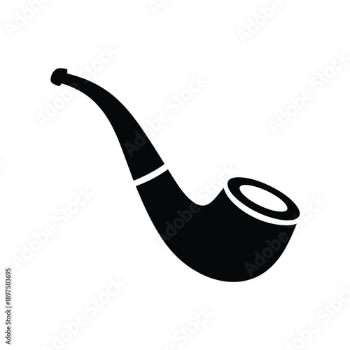 A simple black and white illustration of a classic smoking pipe