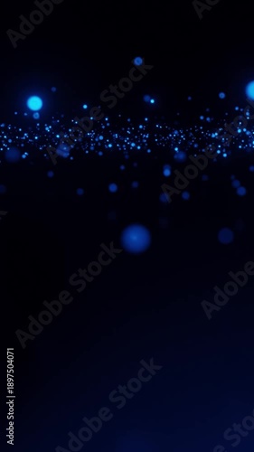 blue particle system slow motion animation. abstract motion graphics mobile phone background.