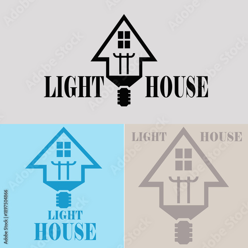 light house letter logo design. letter logo design. ligh letter vector icon,Lightbulb design, vector illustration , Flat style.