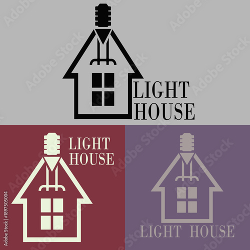 light house letter logo design. letter logo design. ligh letter vector icon,Lightbulb design, vector illustration , Flat style.