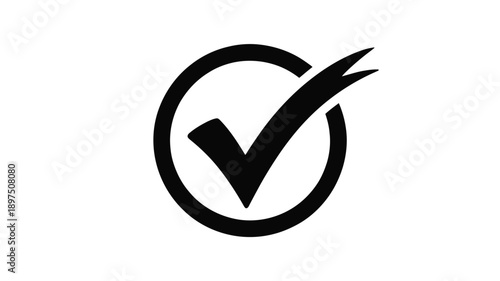 Simple black and white checkmark icon within a circular shape