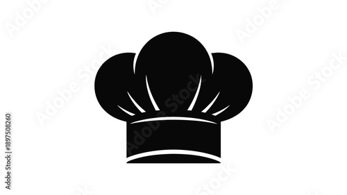 A simple black and white illustration of a chef s toque hat