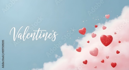 Wallpaper Mural Valentine's day hearts floating in the sky Torontodigital.ca