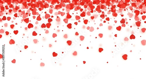 Wallpaper Mural A vibrant abstract artwork featuring numerous red and pink heart shapes on a white background Torontodigital.ca