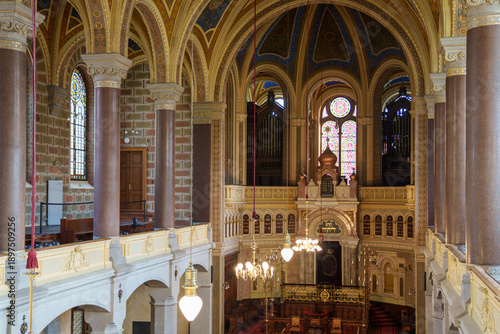 The interior of a synagogue in Pilsen, Czech Republic