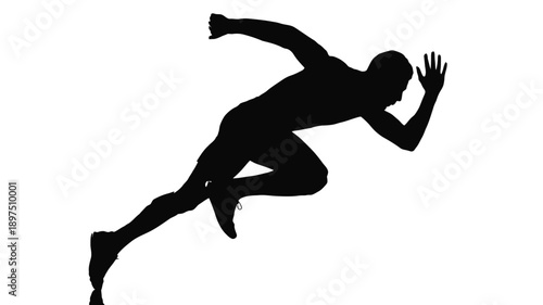 Silhouette of a runner in motion depicting speed and athletic power