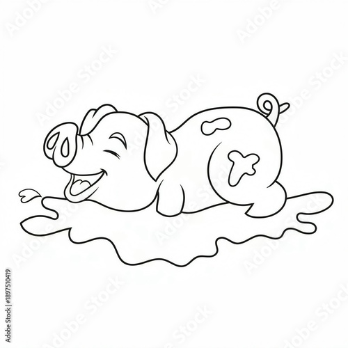 piglet in the mud sketch 