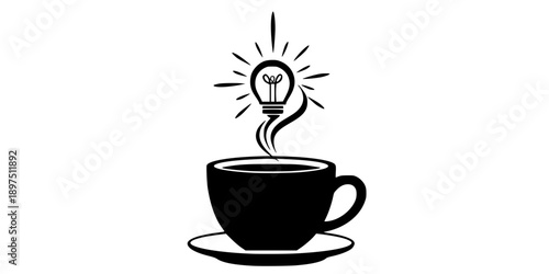 Coffee Brain Spark Idea T-Shirt Silhouette