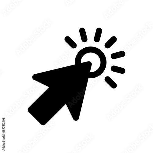 Click solid line icon illustration by big data systems