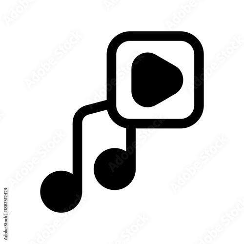 Music Player solid line icon illustration by big data systems