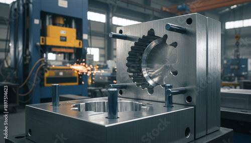 Industrial steel injection mold tooling for plastic manufacturing