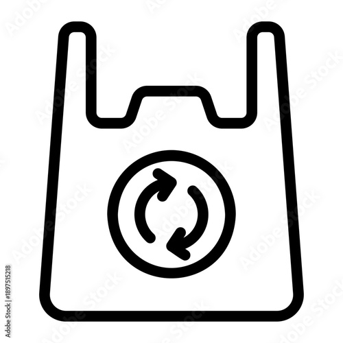 Recycled Plastic Bag line icon