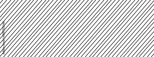 Thin slash line seamless pattern. Repeated fine diagonal lines background. Pinstripe wallpaper. Black and white tilted slanted strip backdrop. Repeating oblique linear texture overlay