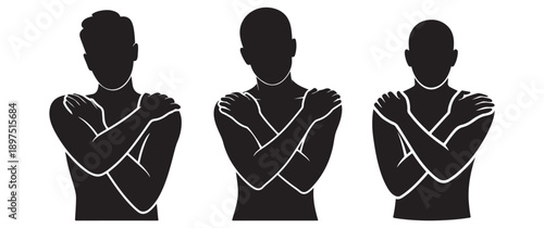 Three men in silhouette with arms crossed, looking concerned