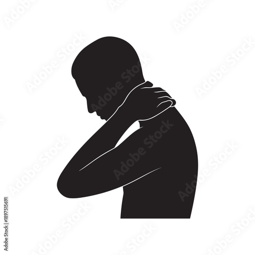 Silhouette of a person feeling pain in their upper back