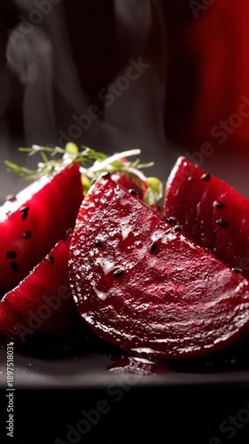 Steaming Roasted Beetroot Slices A Symphony Of Flavor And Healthy Eating Delight