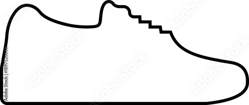 Men shoes icon including boots sneakers loafers formal footwear silhouettes in line style, male fashion shoe outline illustration for branding design