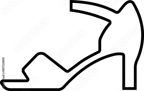 Women shoes icon featuring heels boots sandals flats pumps silhouettes in flat style, female fashion footwear outline illustration for store web branding