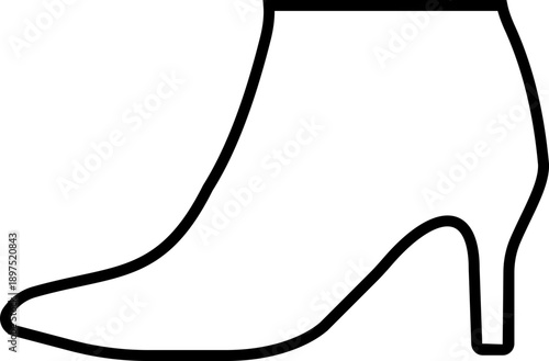 Women shoes icon featuring heels boots sandals flats pumps silhouettes in flat style, female fashion footwear outline illustration for store web branding