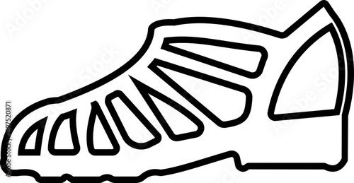 Women shoes icon featuring heels boots sandals flats pumps silhouettes in flat style, female fashion footwear outline illustration for store web branding