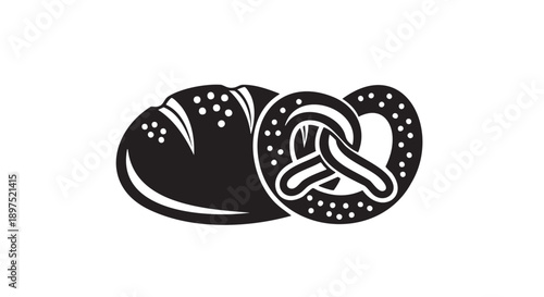 Hand drawn Celtic knot and pretzel intertwined design illustration