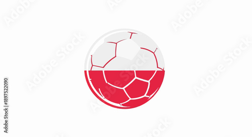 Stylized soccer ball with Poland's colors