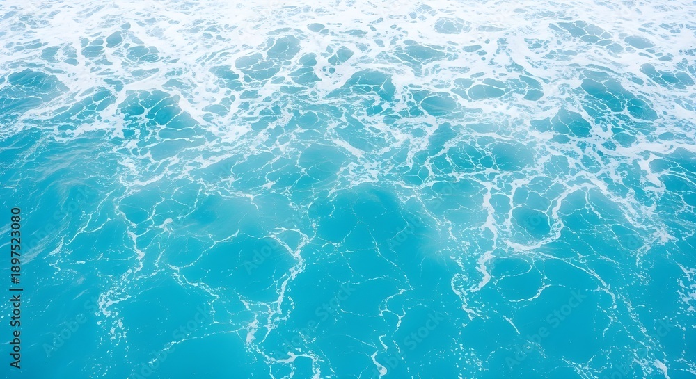 Obraz premium Turquoise ocean water surface with sunlight reflections, for background or texture, Isolated on transparent background, png
