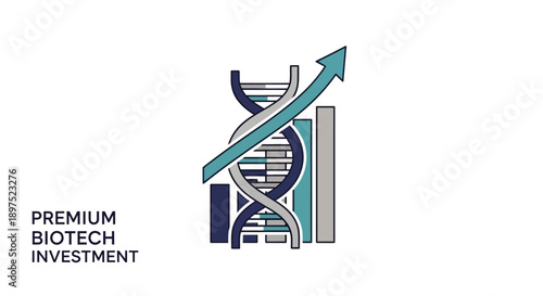Biotech Investment Growth DNA Helix Graph Logo Design.