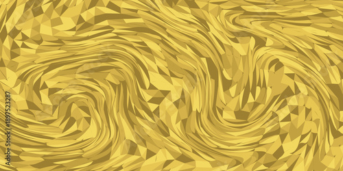 An abstract composition showcases swirling ribbon like shapes in varying shades of gold creating a dynamic and visually captivating textured pattern high-quality professional.