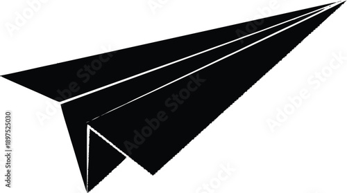 Paper plane silhouette flying forward for travel adventure business startup launch project or creative message concept