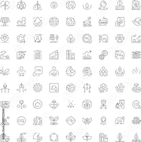 Eco and environment line icons collection. Vector illustration