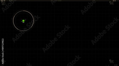 Wallpaper Mural Digital hud interface animation showing radar signals for tracking objects at night with a focus on data display Torontodigital.ca