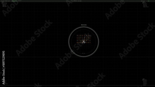 Wallpaper Mural Hud interface animation shows data display and interaction in a digital environment with grid and measurement features Torontodigital.ca