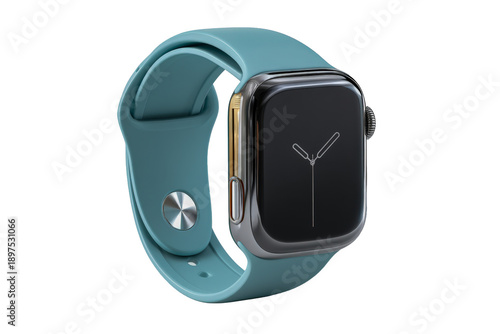 Wallpaper Mural Modern black smartwatch with blue strap isolated on transparent background, 3D wearable device for fitness and tech visuals Torontodigital.ca