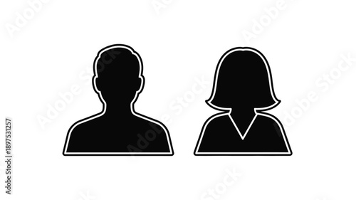 Stylized black flame graphic with a simple dark silhouette