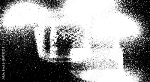 Abstract black and white texture with grainy effect.