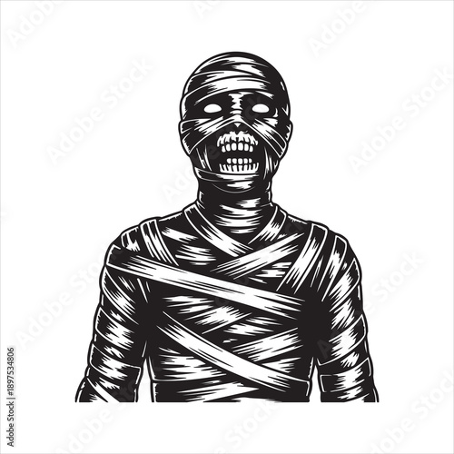Mummy silhouette vector illustration, Mummy vector illustration 