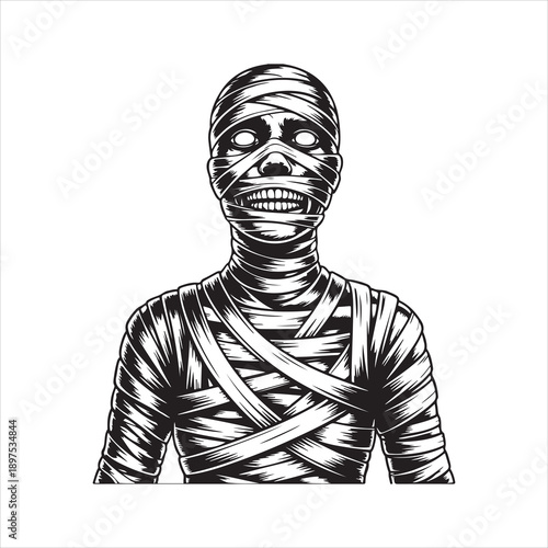 Mummy silhouette vector illustration, Mummy vector illustration 