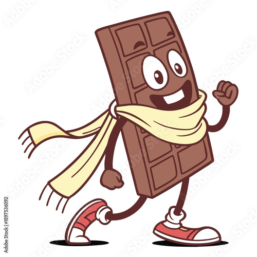 Cartoon Chocolate Bar Icon Isolated on White